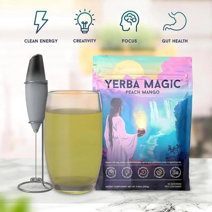 11.64Oz 330G Yerba Magic Instant Tea Powder Prebiotics Probiotics Rich Energy Drink for Focus Weight Management Bag
